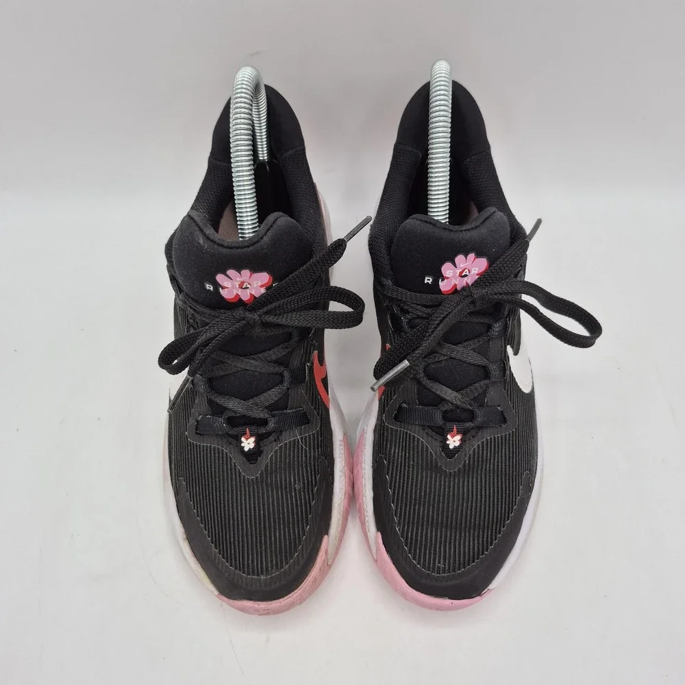 Nike Running Shoes Youth Size 3.5Y Black Pink Flower Mesh Sneaker FJ8077-001 - Picture 9 of 13